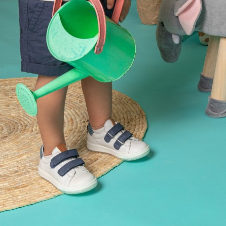Boy's Sneakers Velo White Navy VELO-GA-BLANCMARINE
