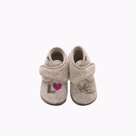 Girl's Slippers Amour Beige AMOUR-FI-BEIGE