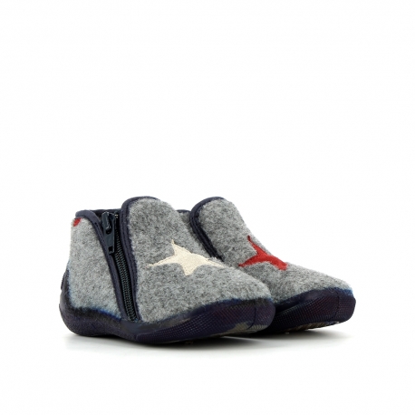 Boy's Slippers America Grey AMERICA-GA-GRIS