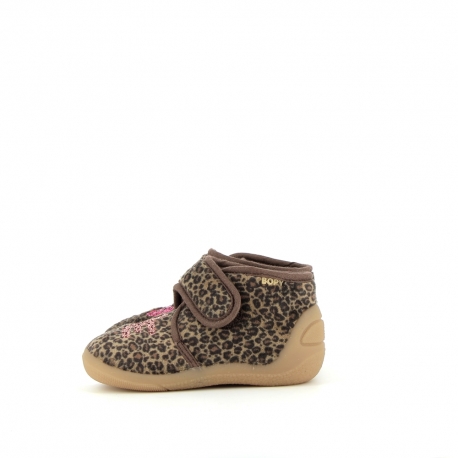 Chaussons Fille Amour Beige Léopard AMOUR-FI-BEIGELEOPARD