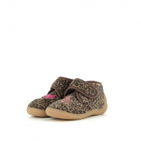 Girl's Slippers Amour Beige Leopard AMOUR-FI-BEIGELEOPARD