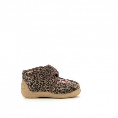 Girl's Slippers Amour Beige Leopard AMOUR-FI-BEIGELEOPARD