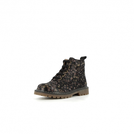 Girl's Pre Walk & first steps Biva Black Peas BIVA-FI-NOIRFLEURS