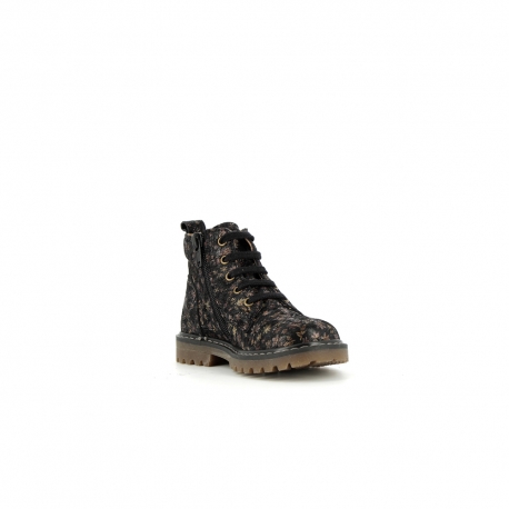 Girl's Pre Walk & first steps Biva Black Peas BIVA-FI-NOIRFLEURS