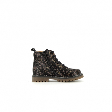 Girl's Pre Walk & first steps Biva Black Peas BIVA-FI-NOIRFLEURS