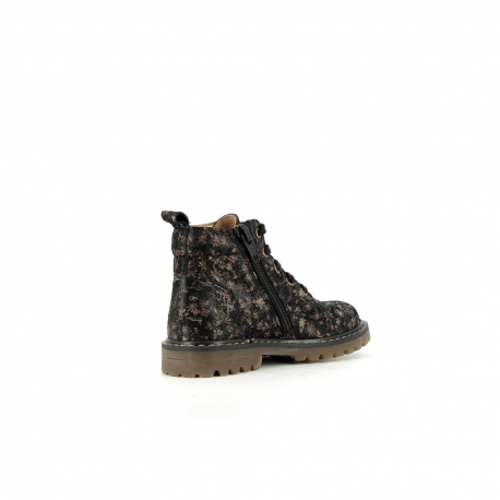 Girl's Pre Walk & first steps Biva Black Peas BIVA-FI-NOIRFLEURS