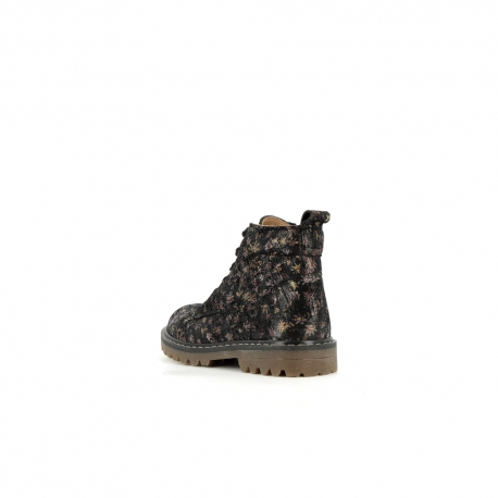 Girl's Pre Walk & first steps Biva Black Peas BIVA-FI-NOIRFLEURS