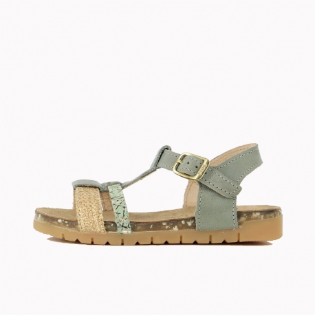 Girl's Sandals Ecordou Green ECORDOU-FI-VERTEAU