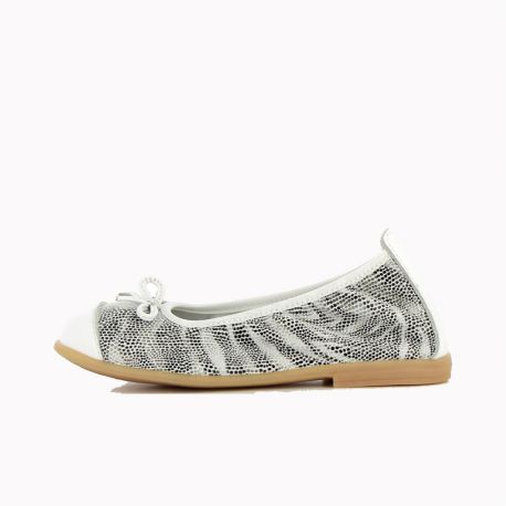 Girl's Ballerinas Pumps Secret White Zebra SECRET-FI-BLANCZEBRE