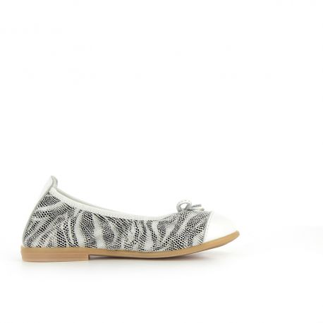 Girl's Ballerinas Pumps Secret White Zebra SECRET-FI-BLANCZEBRE