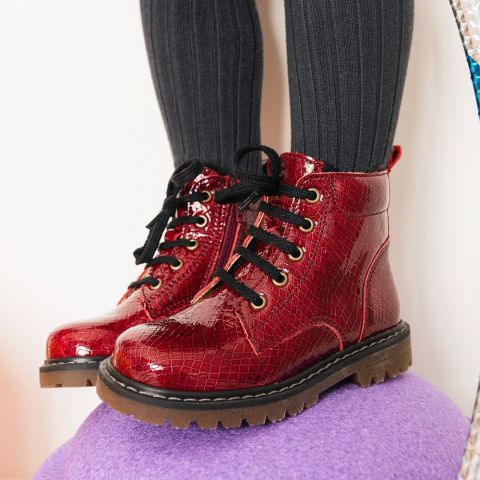 Boots et bottes Fille Shiva Varnish Burgundy SHIVA-FI-BORDEAUXVERNIS