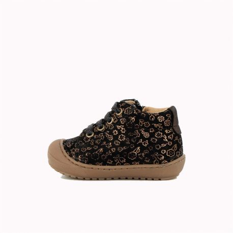 Girl's Pre Walk & first steps Jolila Black Flower JOLILA-FI-NOIRFLEUR