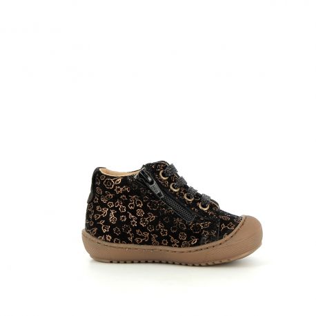 Girl's Pre Walk & first steps Jolila Black Flower JOLILA-FI-NOIRFLEUR