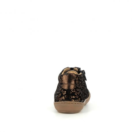 Girl's Pre Walk & first steps Jolila Black Flower JOLILA-FI-NOIRFLEUR