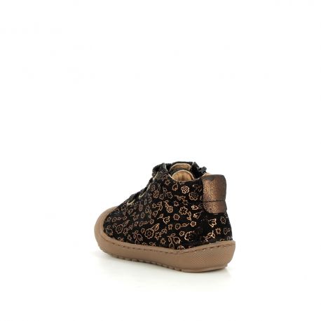 Girl's Pre Walk & first steps Jolila Black Flower JOLILA-FI-NOIRFLEUR