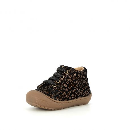 Girl's Pre Walk & first steps Jolila Black Flower JOLILA-FI-NOIRFLEUR