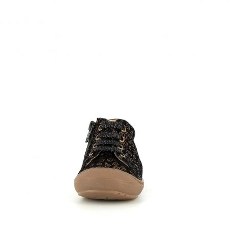 Girl's Pre Walk & first steps Jolila Black Flower JOLILA-FI-NOIRFLEUR