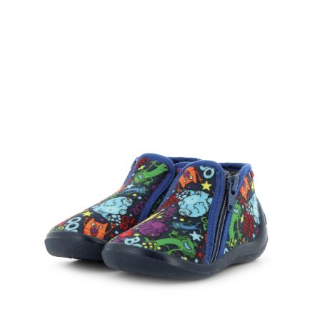 Boy's Slippers Abou Print Navy ABOUMARINEIMPRIME-GA