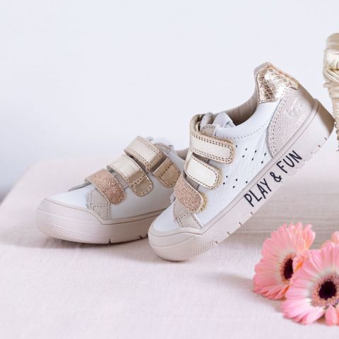 Girl's Sneakers Salto White/Gold SALO-FI-BLANCOR